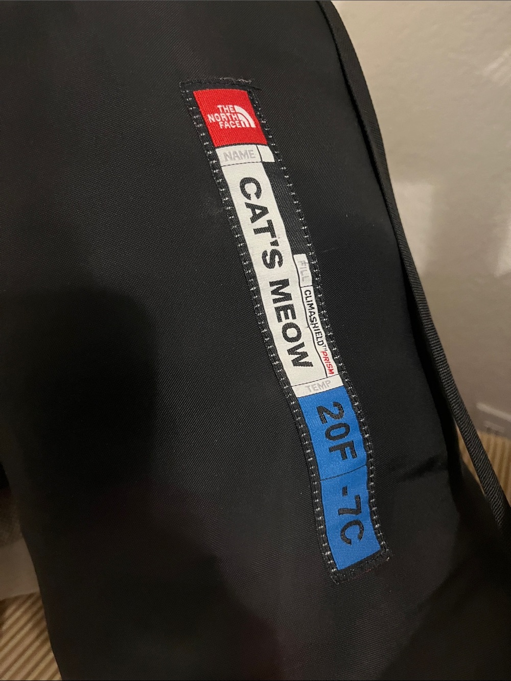The North Face Black and Blue Packable sleeping bag